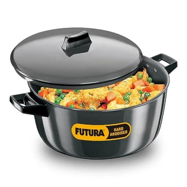Hawkins Futura 6 Litre Cook n Serve Bowl, Hard Anodised Saucepan
